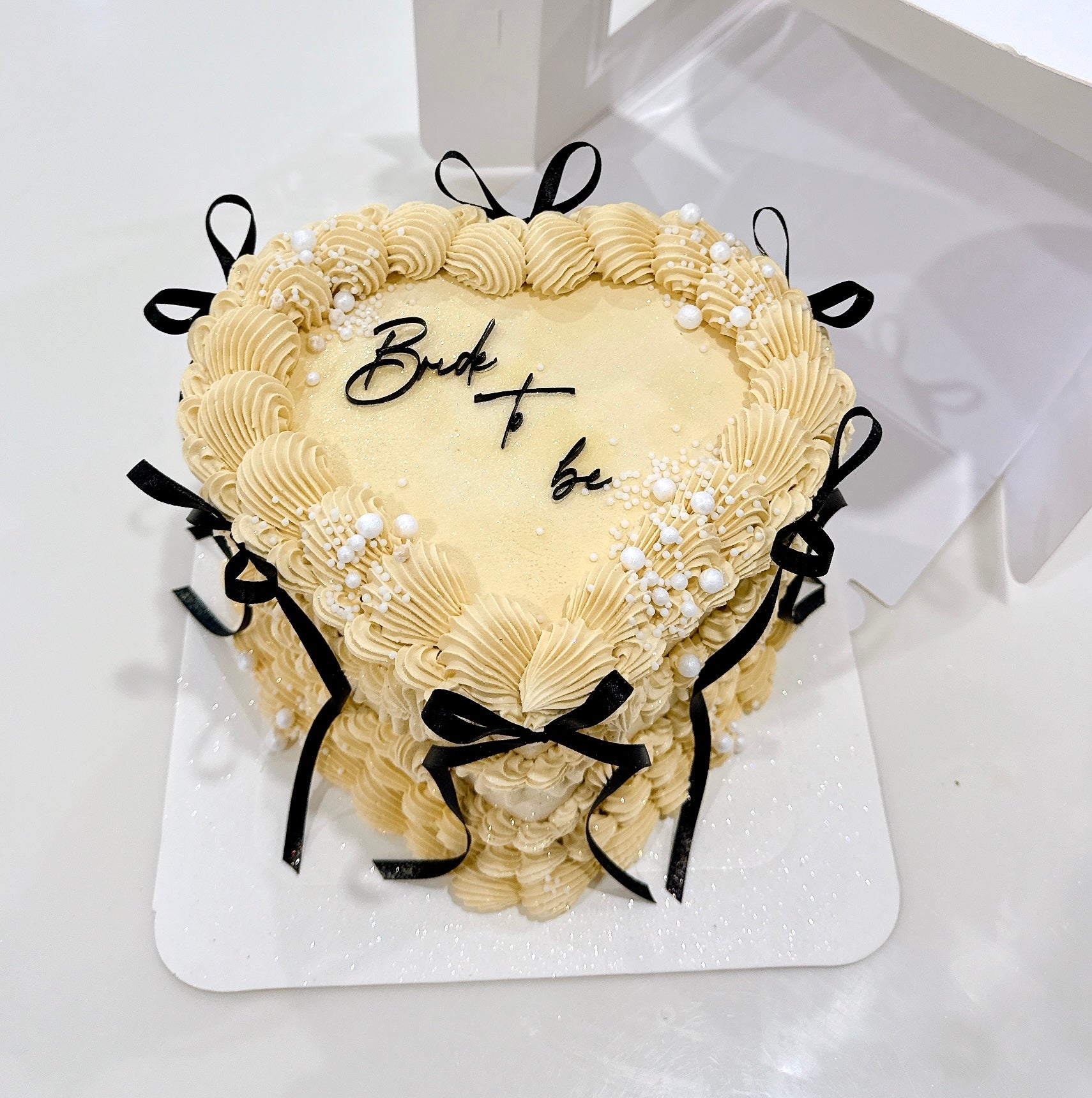 Ribbons Heart Shaped Vintage Cake Sydney