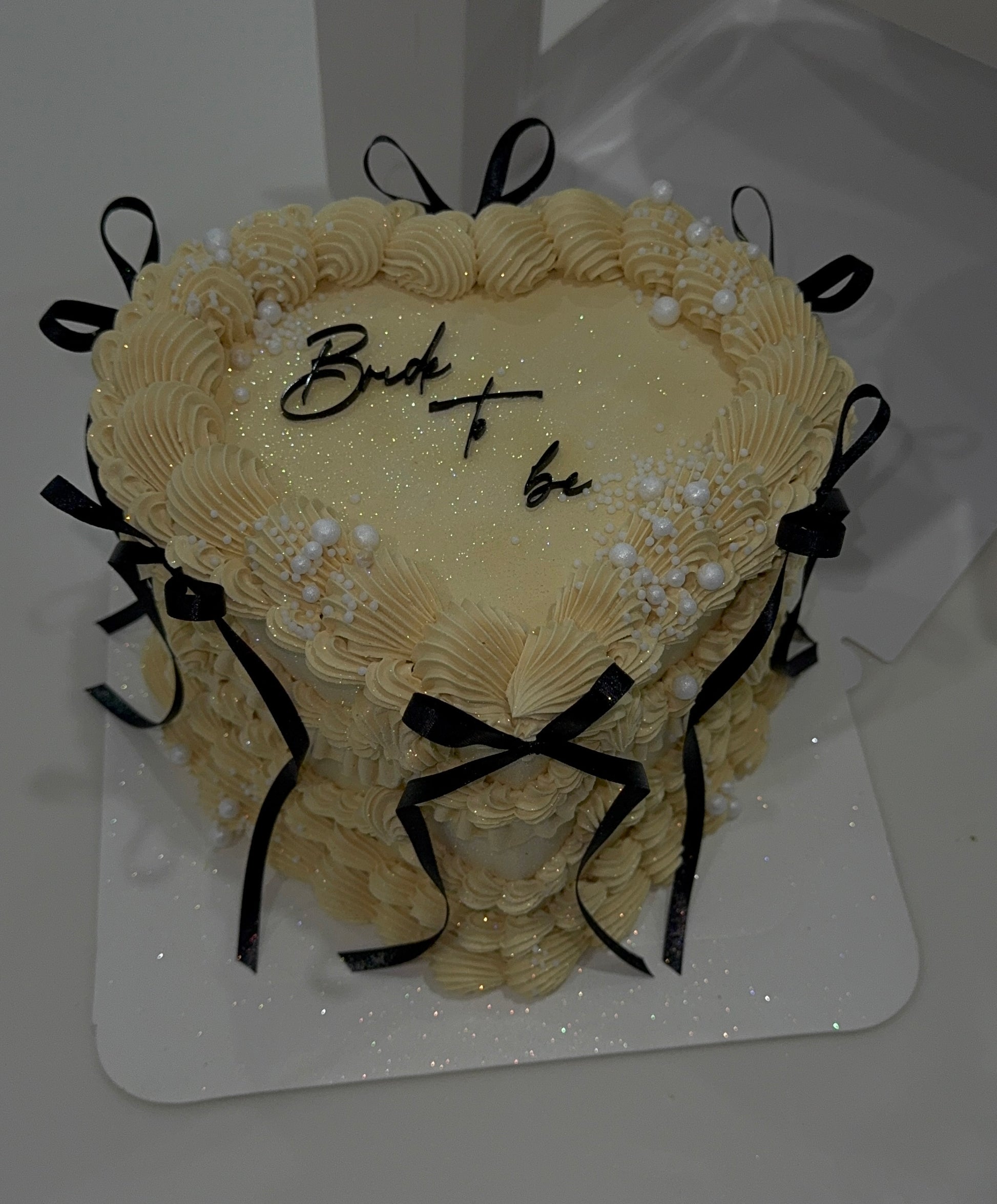 Ribbons Heart Shaped Vintage Cake Sydney