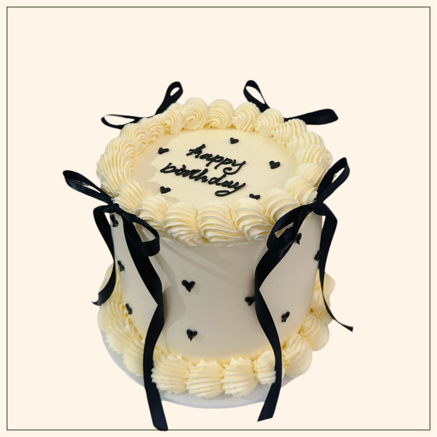 Vintage cake with black bows