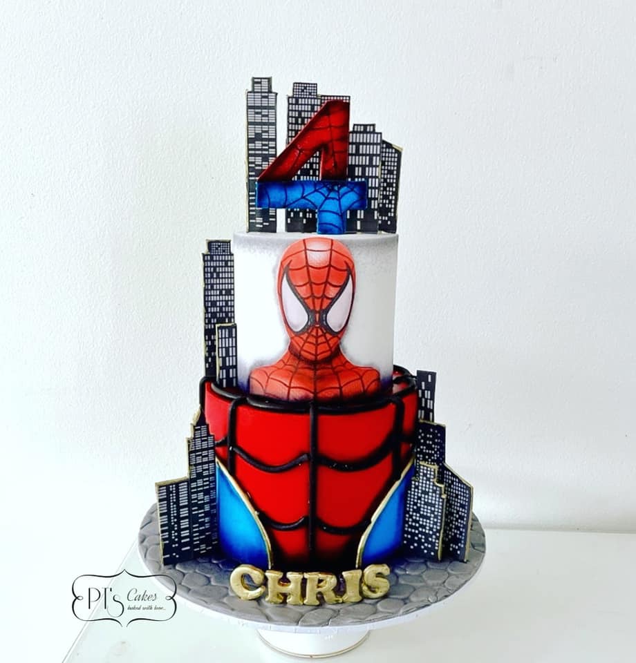 Spiderman City Cake