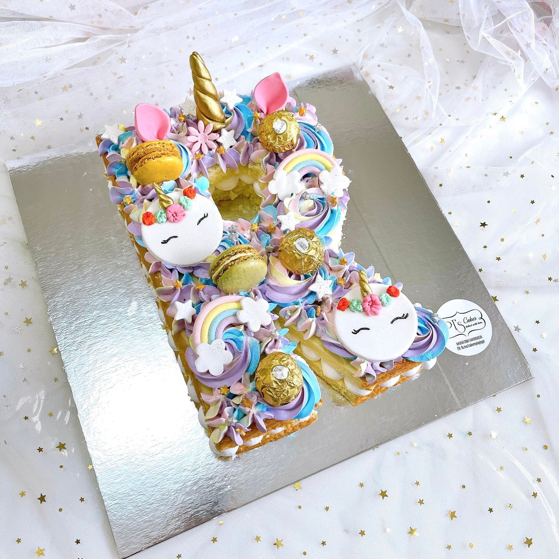 Custom Unicorn Letter/Number Sponge Cake