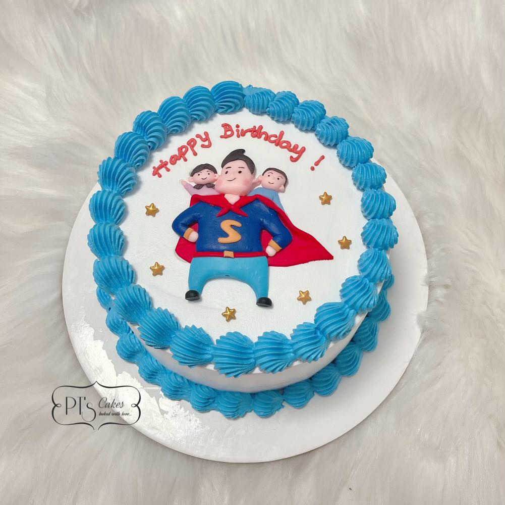 Superhero dad Sticker cake