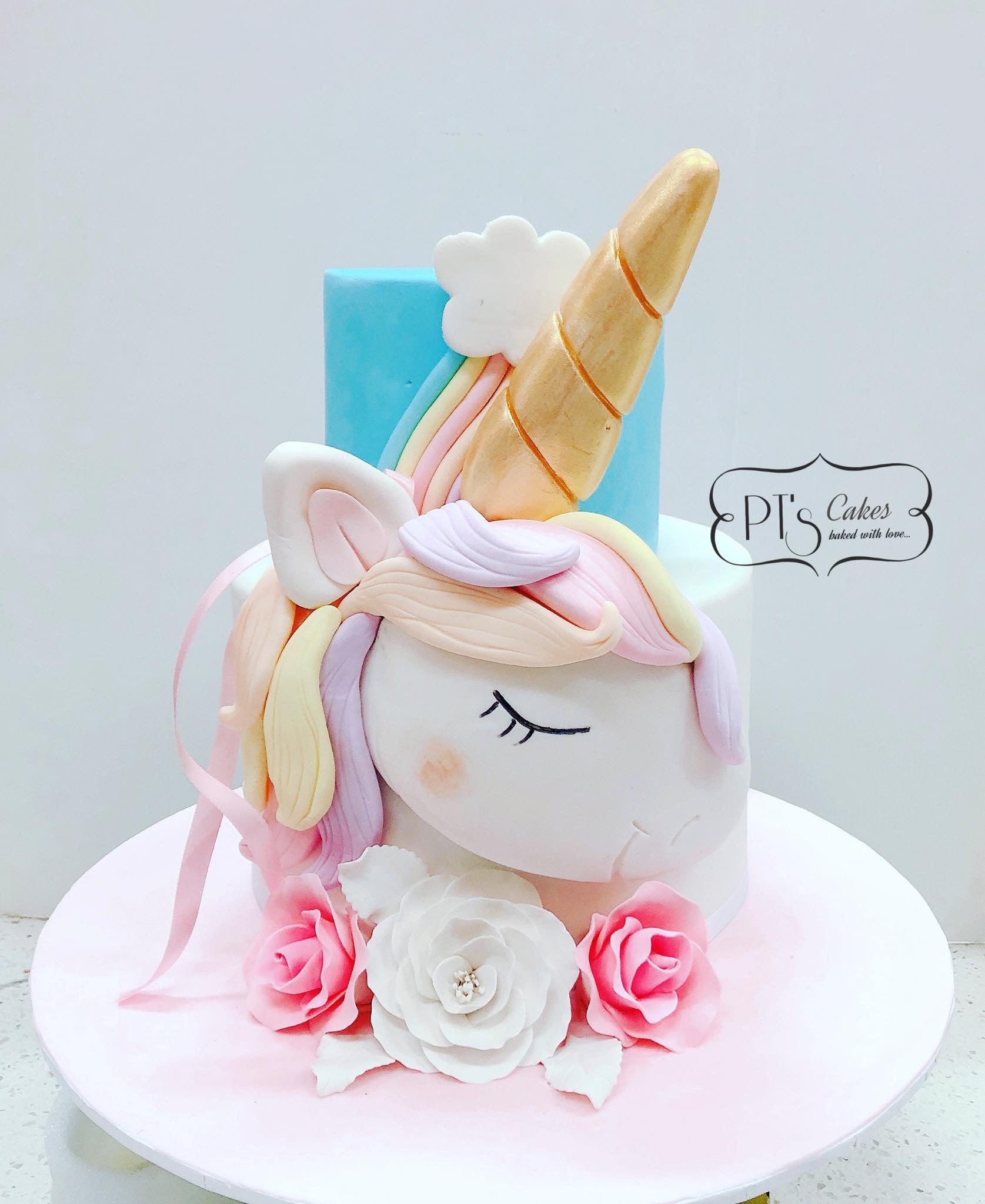 Unicorn colourful cake