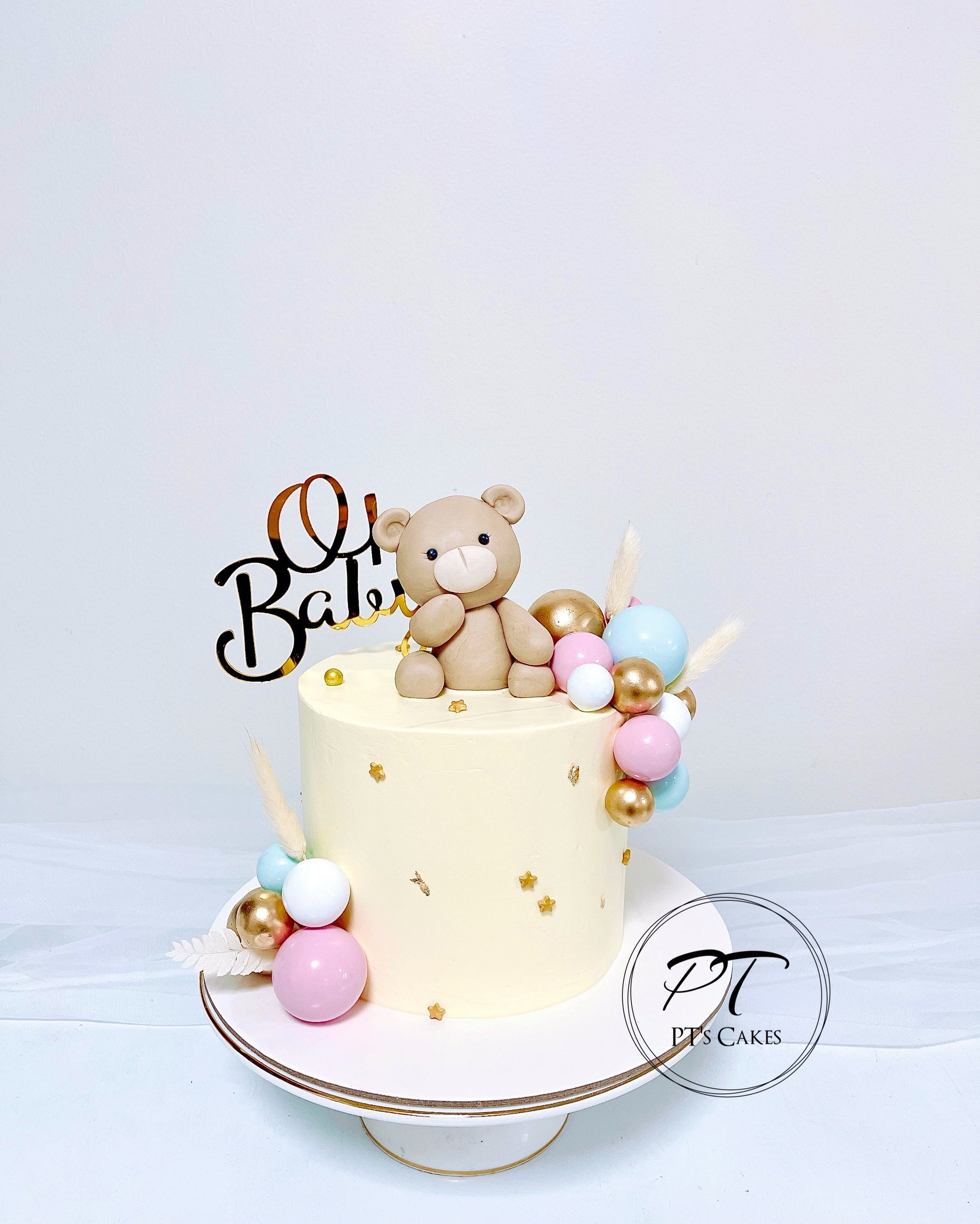 Baby Reveal Bear Cake